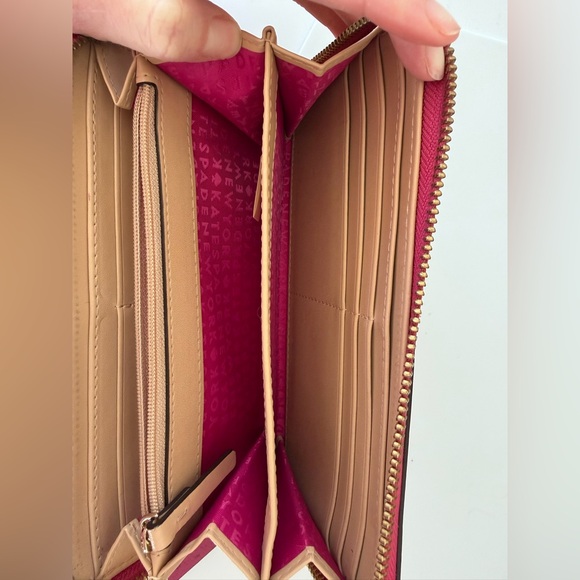 kate spade Pebbled Leather Long Wallet - Raspberry Pink - Picture 8 of 12